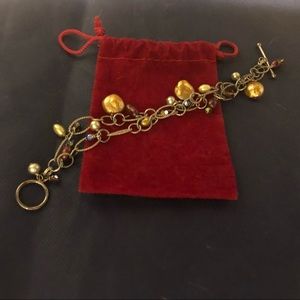 Silver, pearl and beaded bracelet